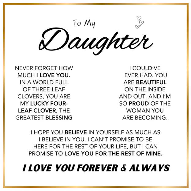 Daughter’s Lucky Clover Necklace & Forever Rose Keepsake Gift Set