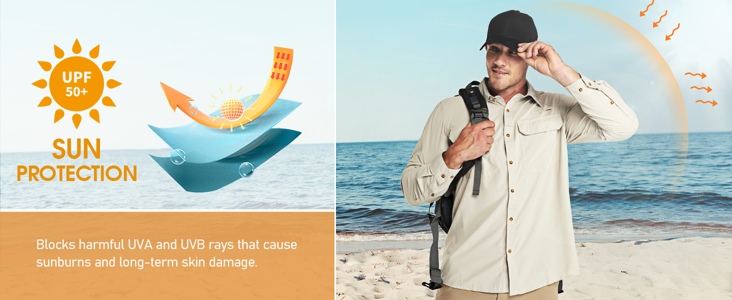 mens sun protection shirt long sleeve