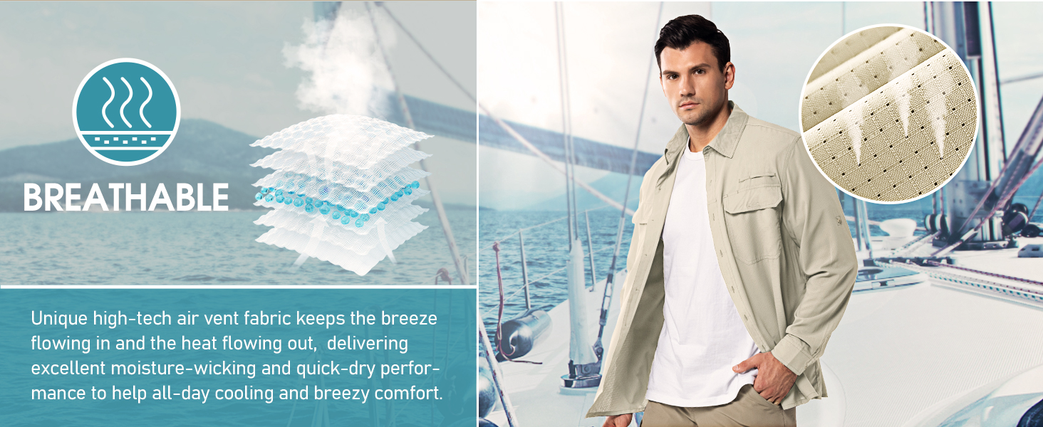 breathable fishing shirt lightweight quick dry