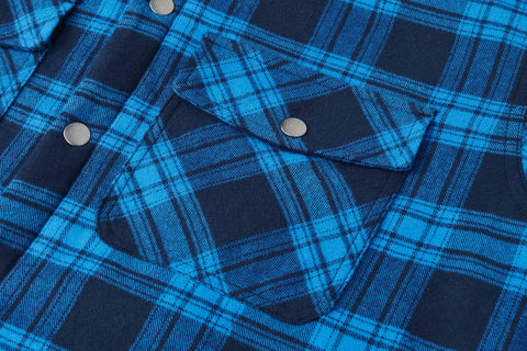 Men's Flannel Shirt Jacket with Hood Long Sleeve Quilted Lined Plaid Coat Button Down Thick Hoodie Outwear Winter