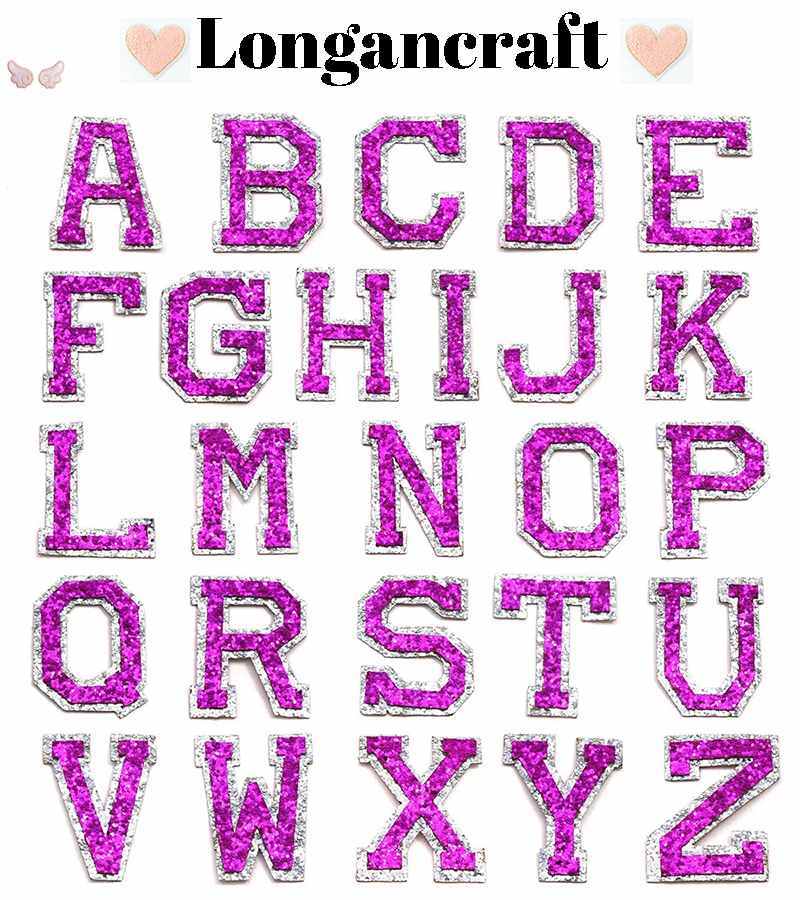 Purple Glitter Iron On Letters