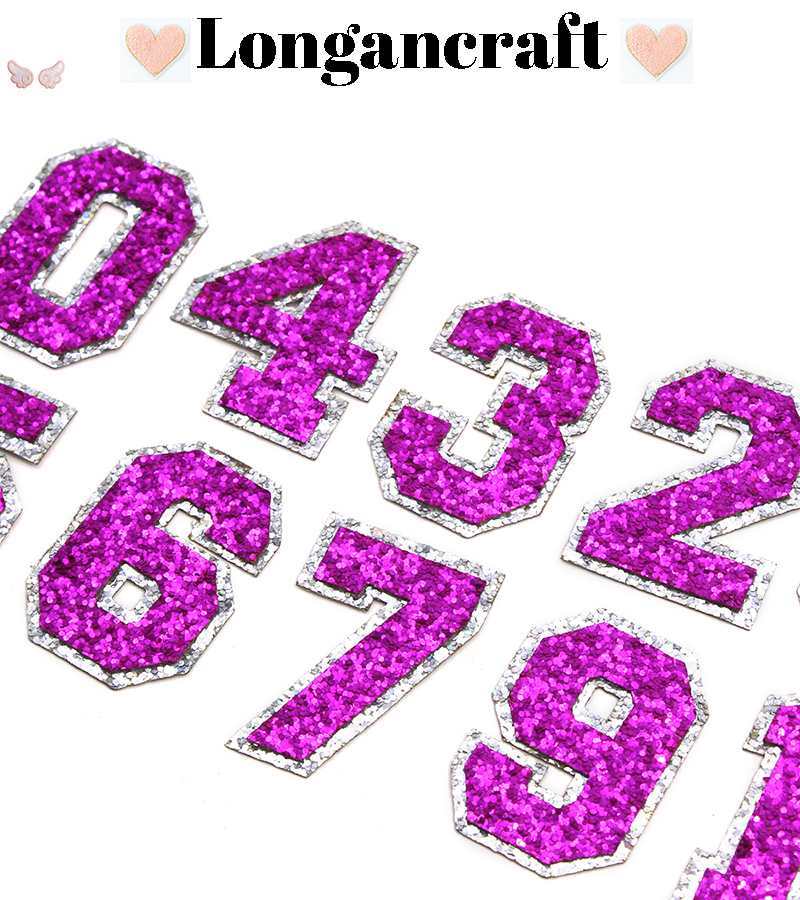 Purple Glitter Iron On Letters
