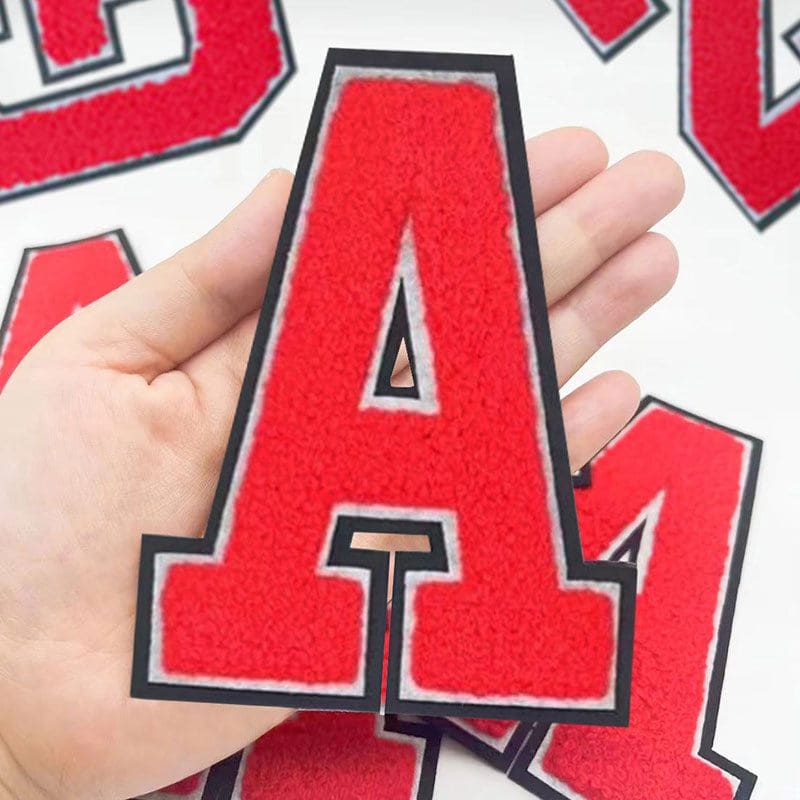 Red Chenille Letter Patches