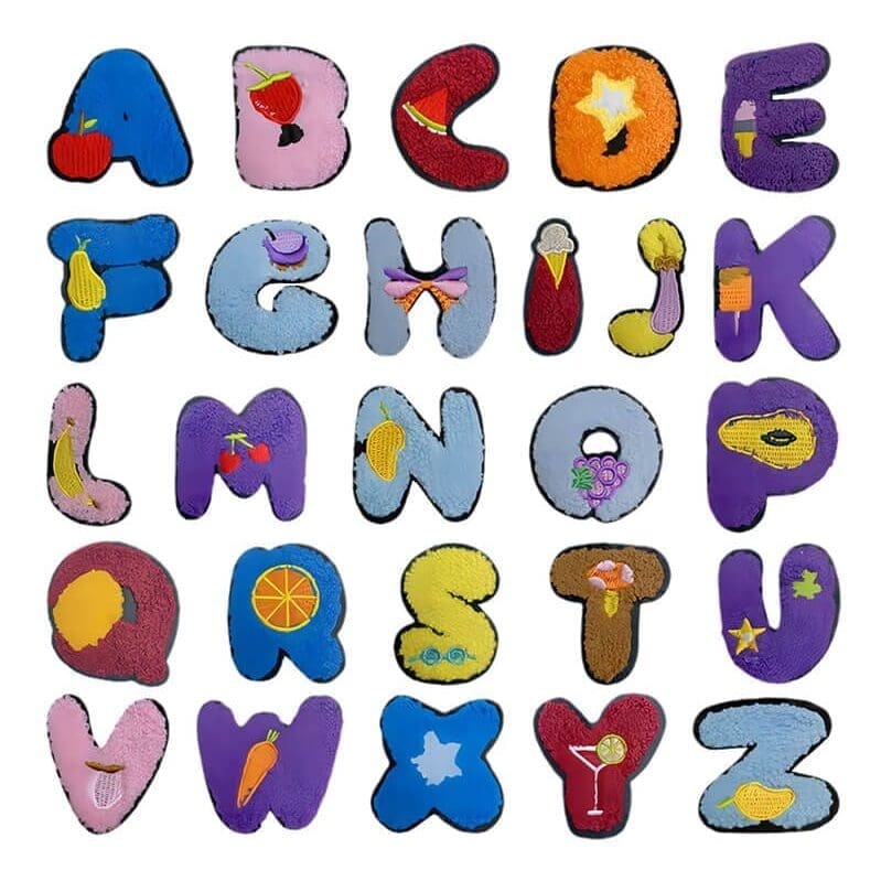 Fruit Letters Chenille Patches
