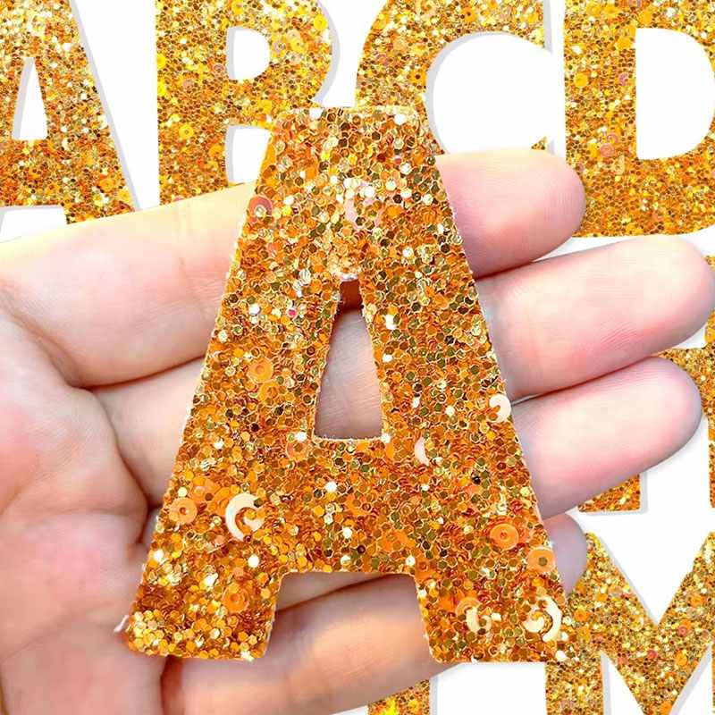 Gold Sequin Letter Patch