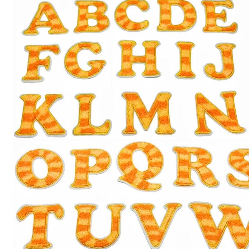 Stripe Yellow Letters Patches