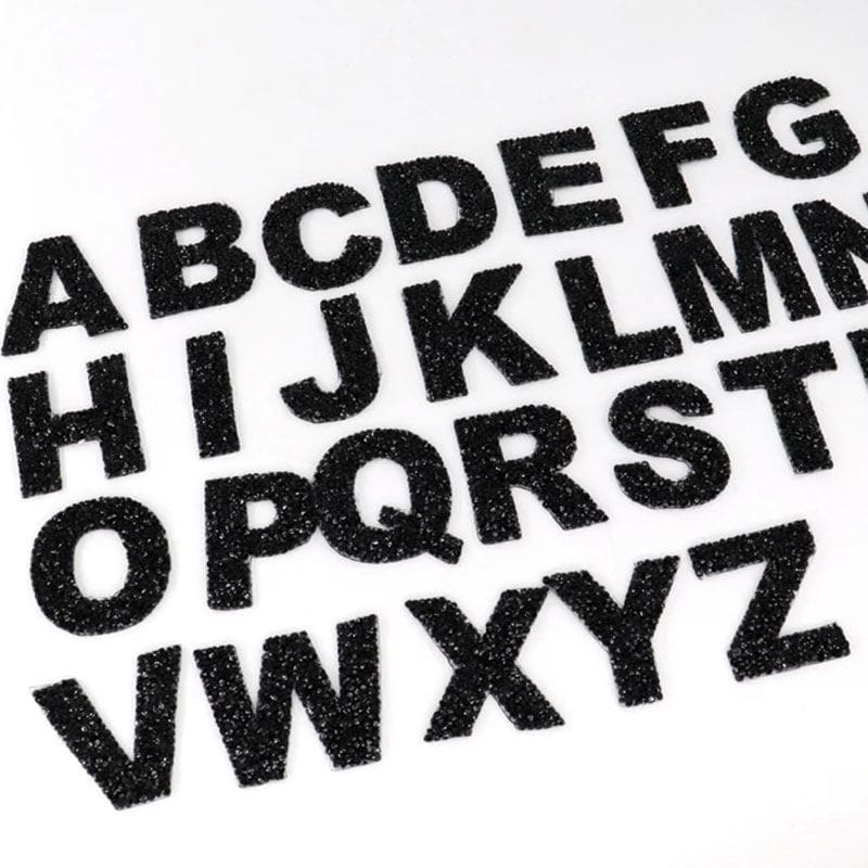 Rhinestone Letter Iron On Patches