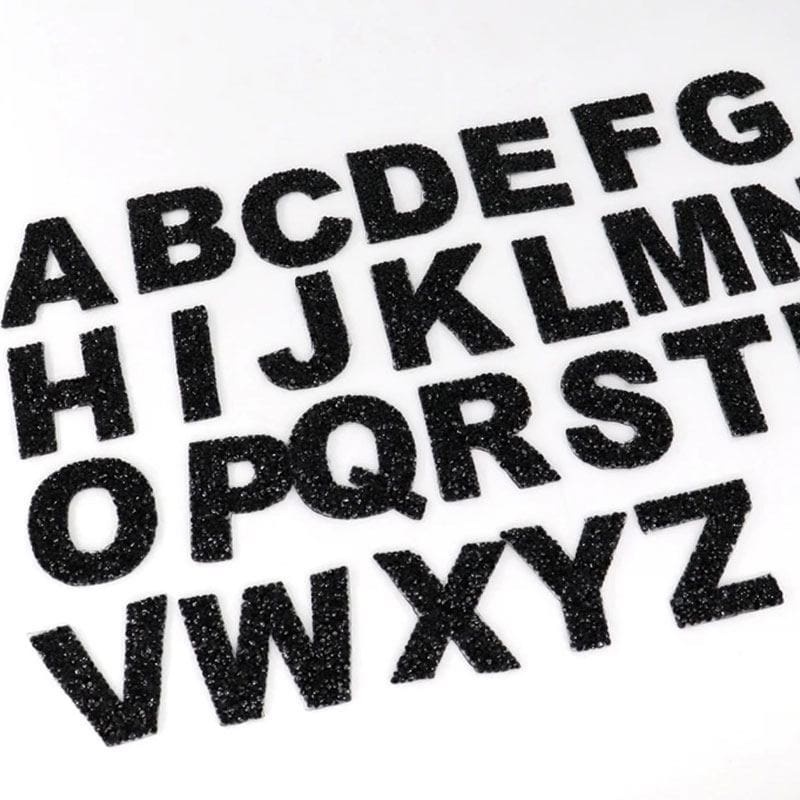 Rhinestone Letter Iron On Patches