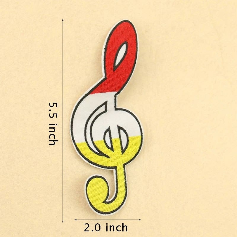 Musical Embroidered Iron On Patches