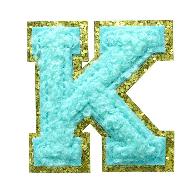 Light Blue Letter Iron On Patch