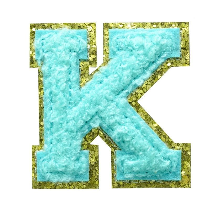 Light Blue Letter Iron On Patch