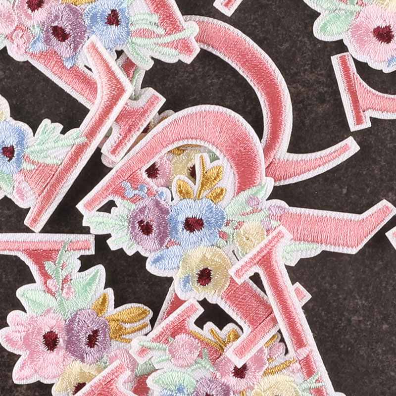 Flower Letter Iron On Patches