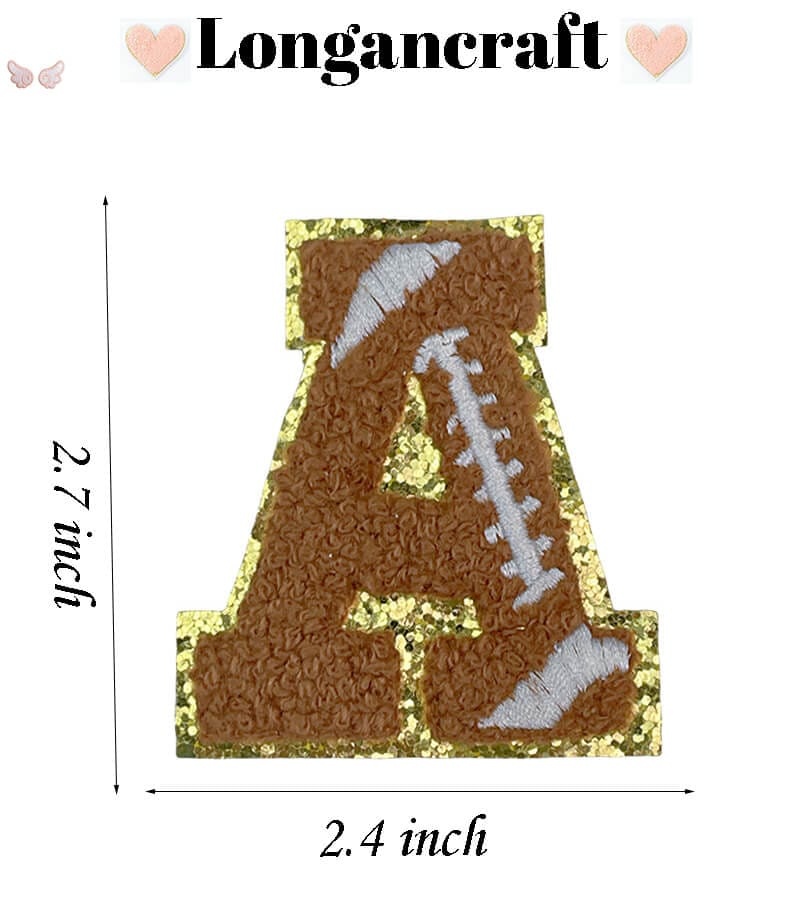 Football Letter Chenille Patches
