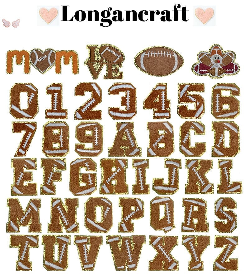 Football Letter Chenille Patches