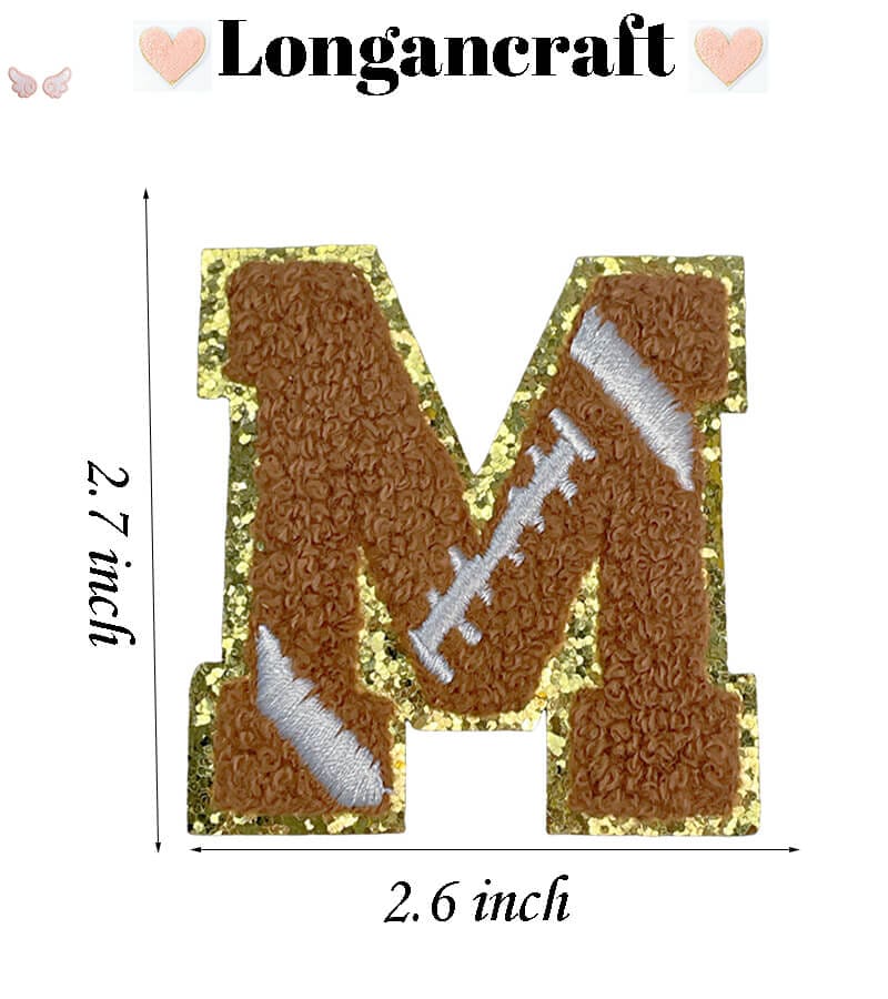 Football Letter Chenille Patches