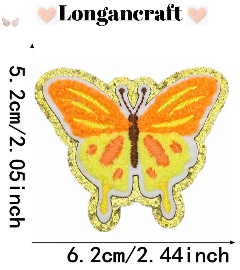 Flower Butterfly Chenille Patch