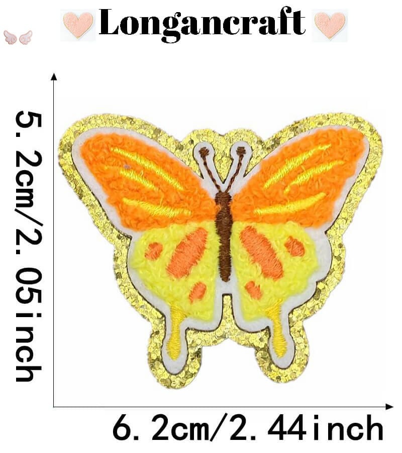 Flower Butterfly Chenille Patch