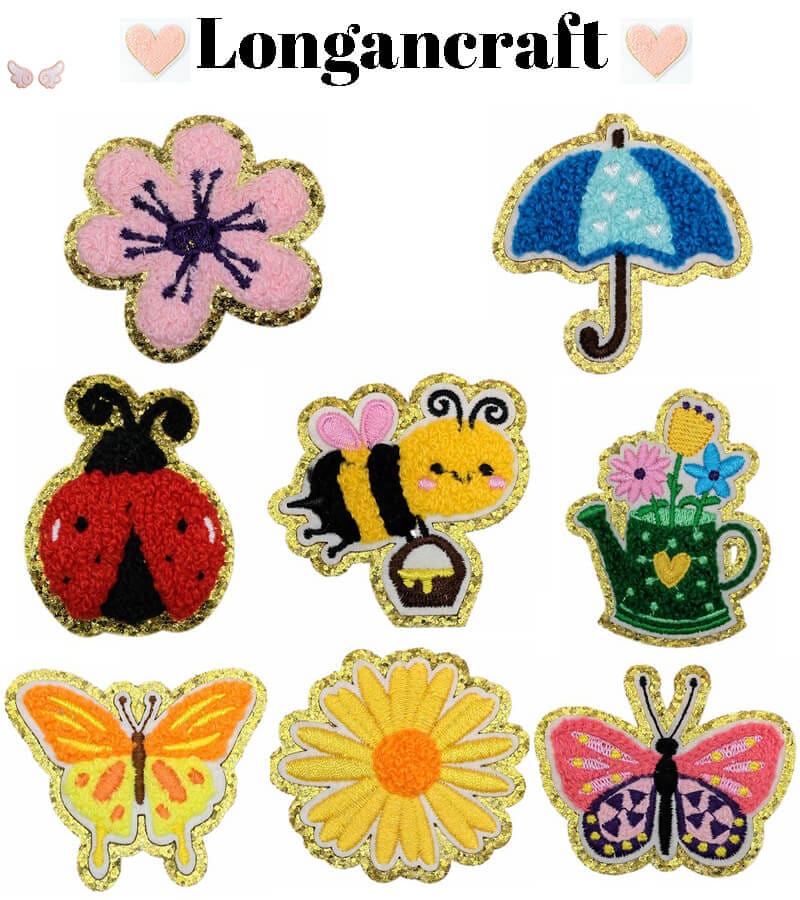 Flower Butterfly Chenille Patch