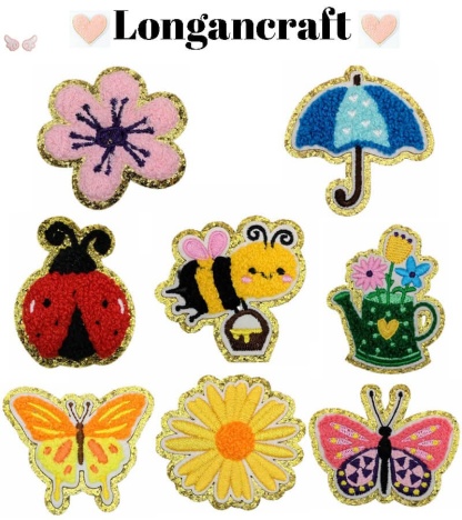 Flower Butterfly Chenille Patch