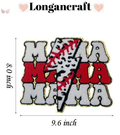 Mama Lightning Chenille Patches