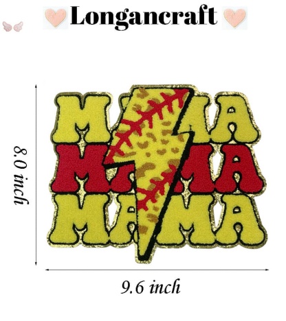 Mama Lightning Chenille Patches