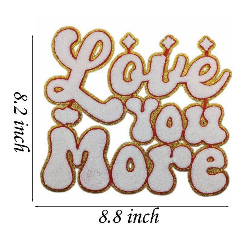 Love Glitter Chenille Patches
