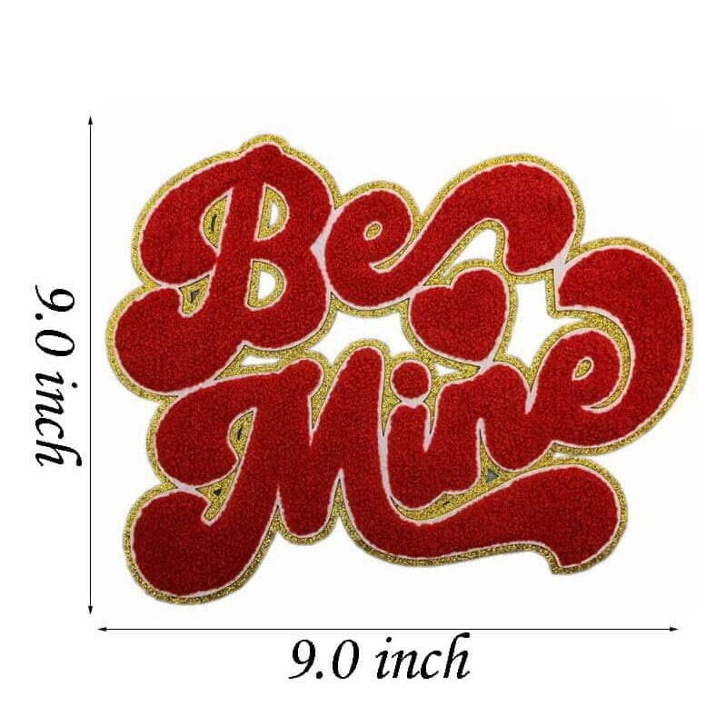 Love Glitter Chenille Patches