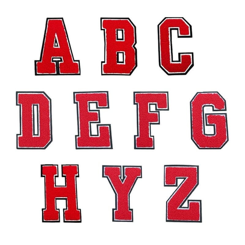 Red Chenille Letter Patches