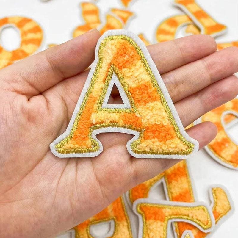 Stripe Yellow Letters Patches