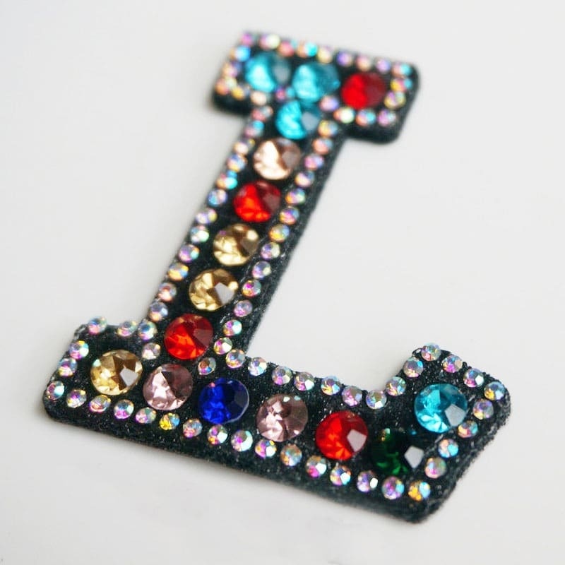 Rainbow Rhinestone Letter Patch