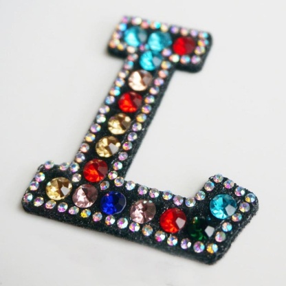 Rainbow Rhinestone Letter Patch