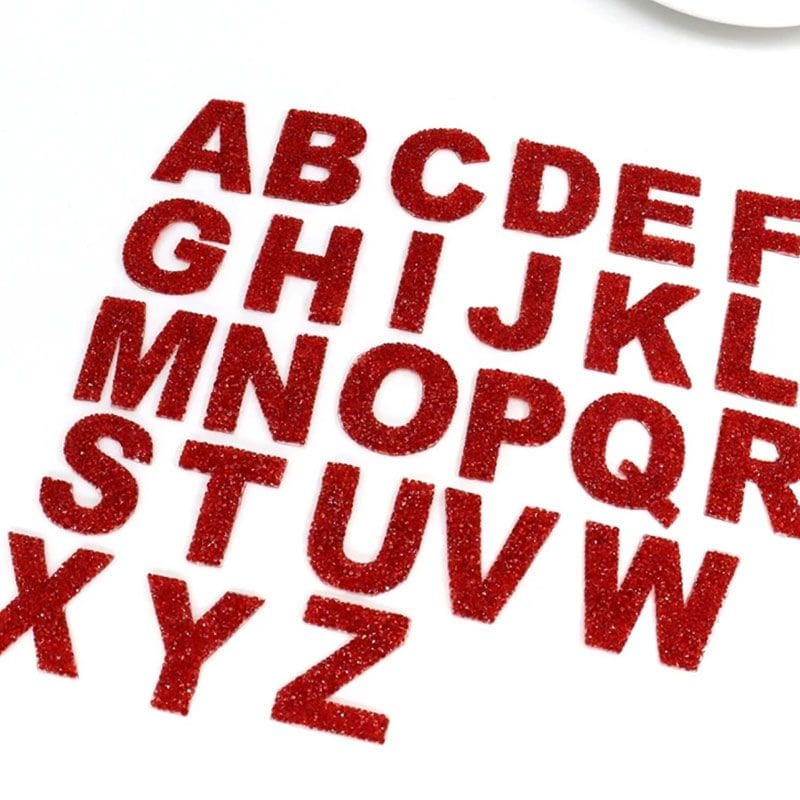 Red Rhinestone Letter Patches