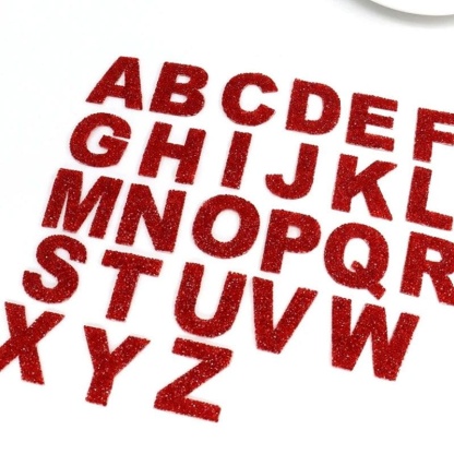 Red Rhinestone Letter Patches