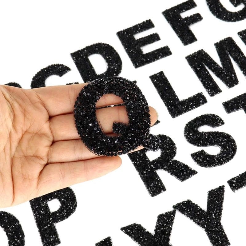 Rhinestone Letter Iron On Patches