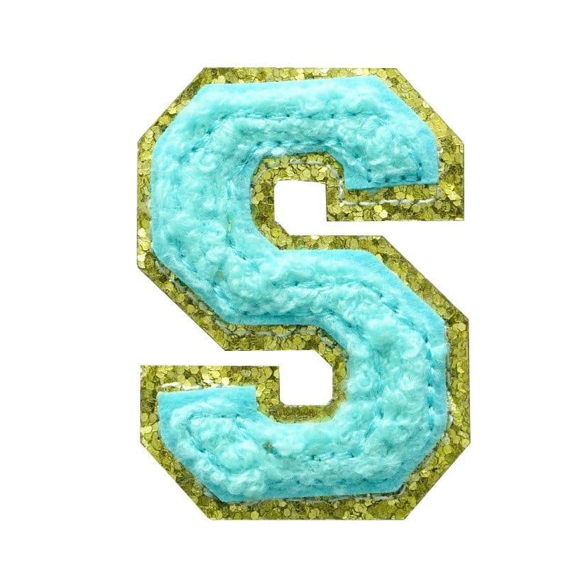 Light Blue Letter Iron On Patch