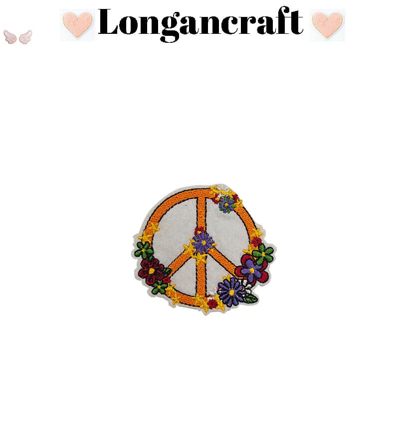 Orange Flower Embroidered Patch