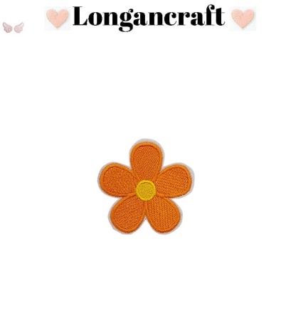 Orange Flower Embroidered Patch