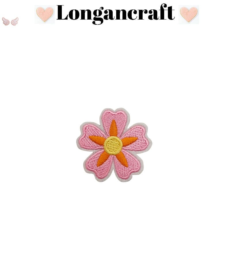 Orange Flower Embroidered Patch