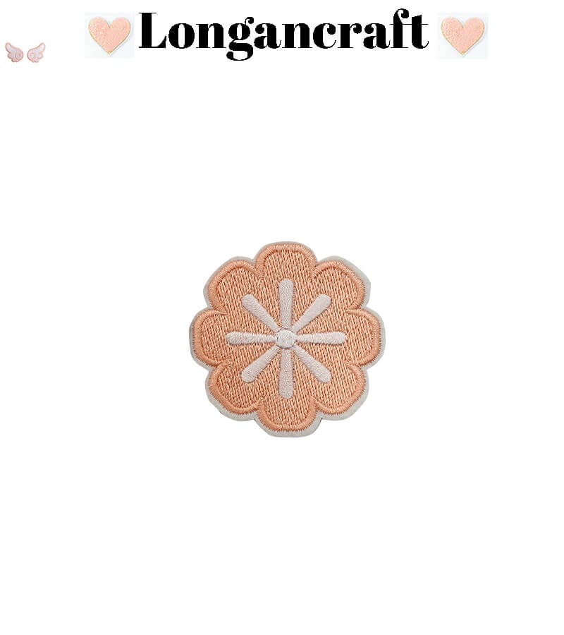 Orange Flower Embroidered Patch