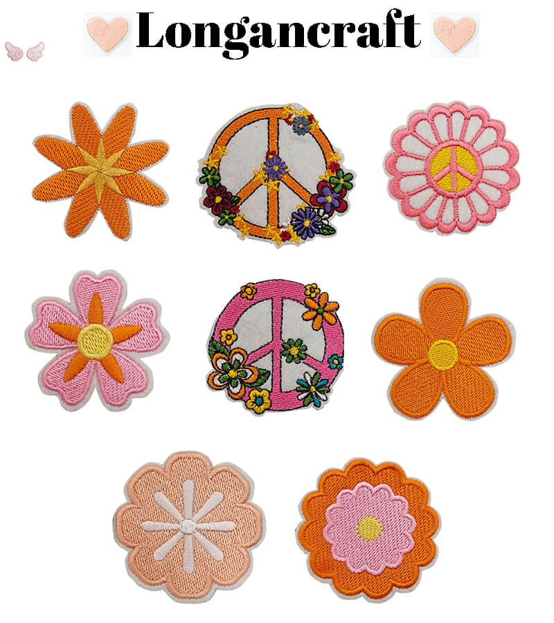 Orange Flower Embroidered Patch