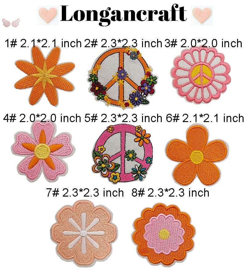 Orange Flower Embroidered Patch