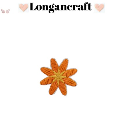 Orange Flower Embroidered Patch