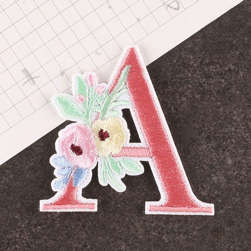 Flower Letter Iron On Patches