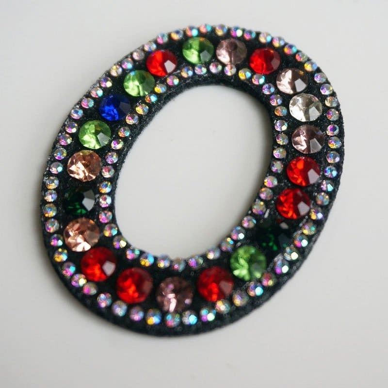 Rainbow Rhinestone Letter Patch