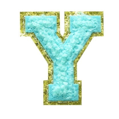 Light Blue Letter Iron On Patch