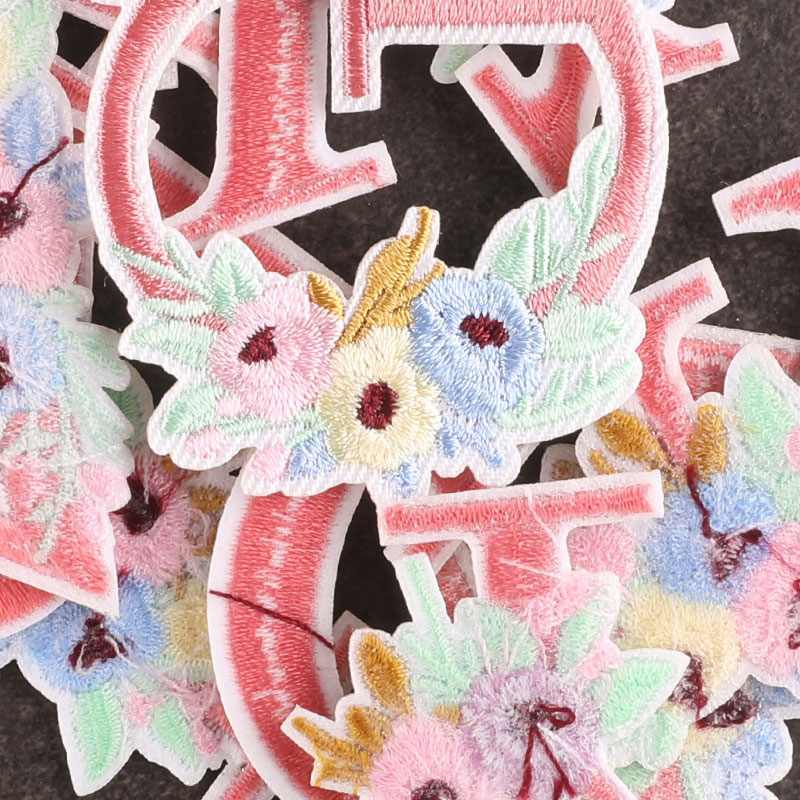 Flower Letter Iron On Patches