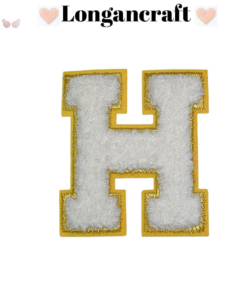 White Letter Chenille Patches