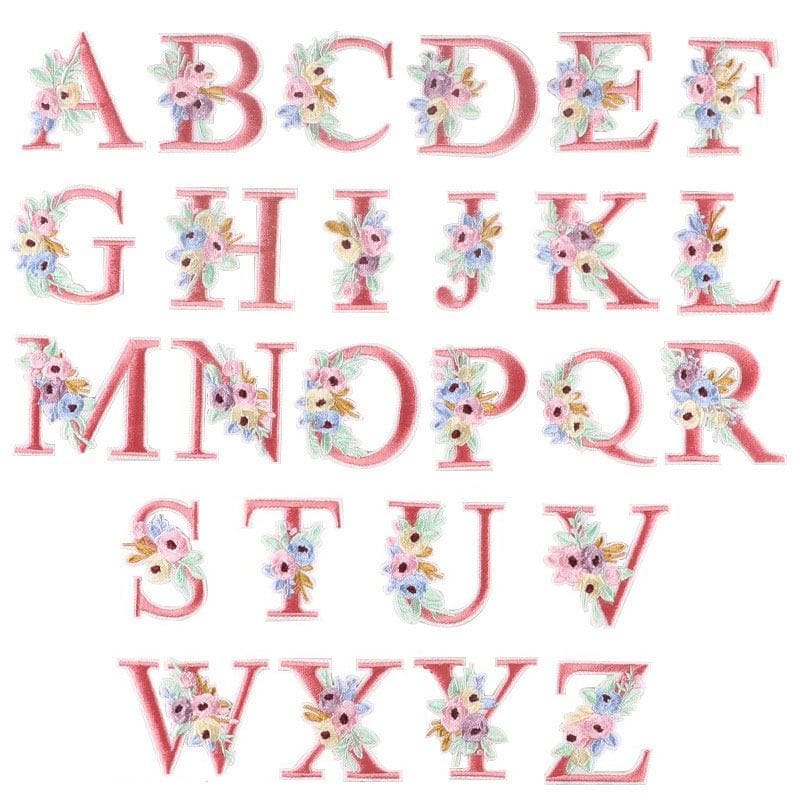 Flower Letter Iron On Patches