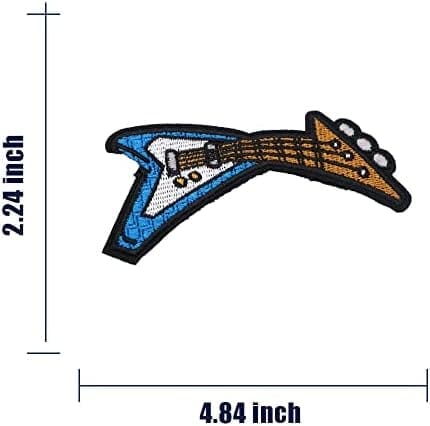 Blue Guitar Iron On Patches