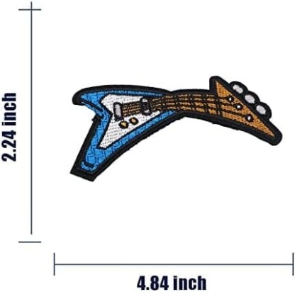 Blue Guitar Iron On Patches